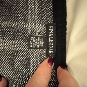 Nina Leonard Black and White Knit Sweater Dress